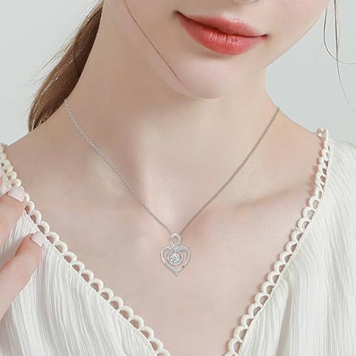 Image of Sterling Silver Pendant Necklace Charms Hypoallergenic Fashion Jewelry Dainty Valentines Day Birthday Gift for Women