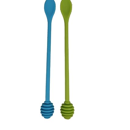 Alipis Syrup Dipper Honey Dipper Stick Silicone 2pcs Syrup Dipper Stick Honey Mixing Stirrer Spoon Silicone Mixing Spoon for Honey Jar Dispense Drizzle Honey Random Color