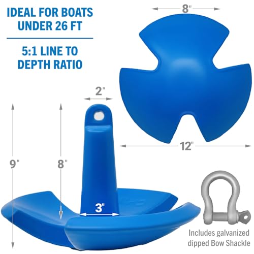 Image of River Anchor 30 lb for Boats Up to 26 Ft Pontoon Bass Boat, Vinyl Coated