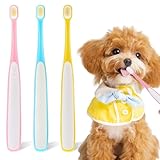 Josojoou 3 Pack Small Dog Toothbrush, Small Breed Cat Toothbrushes for Cat & Puppy, Utral Soft Bristles Deep Cleaning Mini Head Tooth Brush for Tiny Puppy Kitty
