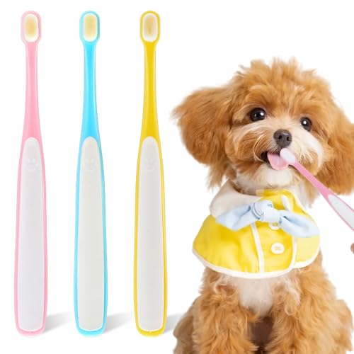 Josojoou 3 Pack Small Dog Toothbrush