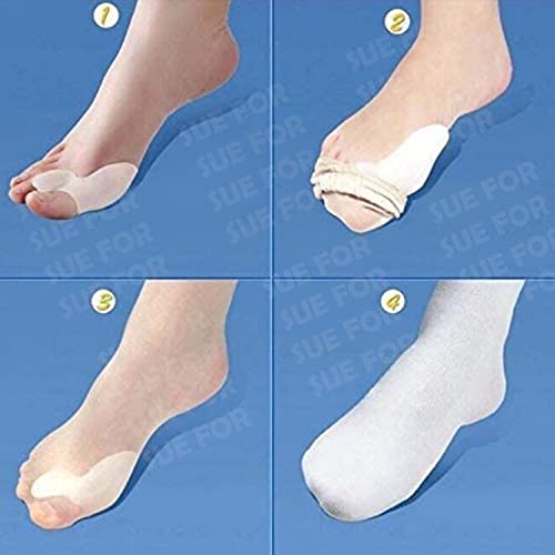 Image of Gel Bunion Guard Toe Separators to Correct Bunions, Corrector, Toe Spreader Pain Relief From Two Finger Toe Separator Hallux Valgus- Crooked Toes, Corrector (White) (1 Pair (2PCS))