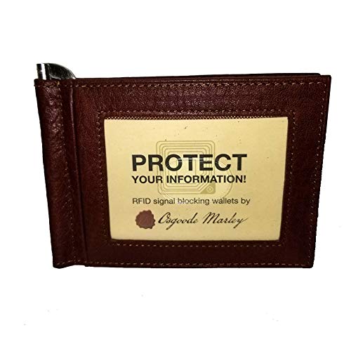 RFID Men's Money Clip Wallet, Brandy, One Size