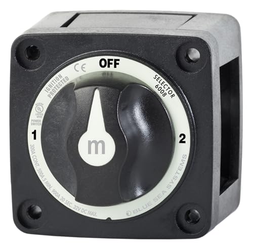 Image of Blue Sea Systems 3‑Position Mini Battery Switch, Black, 6008200 m‑Series