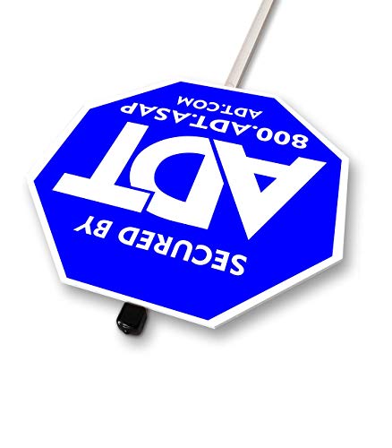 ADT Security Signs with (1) Stake Post 100% Aluminum. 28\" Long Aluminum Stakes for Yard Sign. PVC (Polyvinyl Chloride) 1/8\" (3 mm) Thick, Sign Size 10\" x 10\". - Thumbnail 4