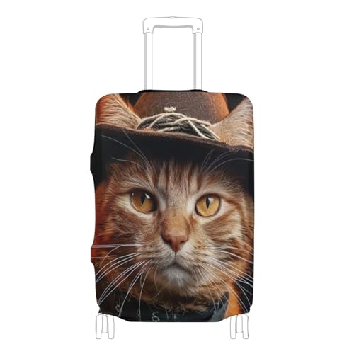 Suitcase Covers for Luggage Protector Cat Funny Cute Animal Washable Aesthetic Travel Suitcase Accessories, M, Fits 22-24 Inch Case