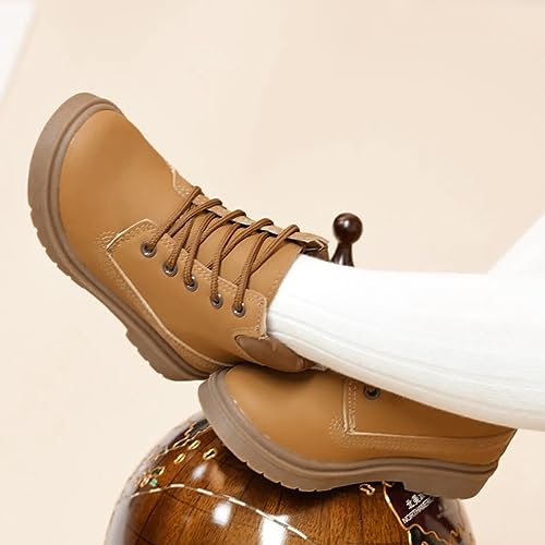 Gilrs Combat Boots Side Zipper Ankle Booties Side Zip Slip on Casual Short Booties Lace up Non-slip Shoes3