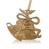 Jolette Designs 10 Year Anniversary Present for Him and Her, 10th Year Wedding Ornament-Gift for Cou