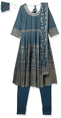BIBA Cotton Regular Women's Kurtas & Kurtis (SKDBANDHEJ 7512_Blue_40)