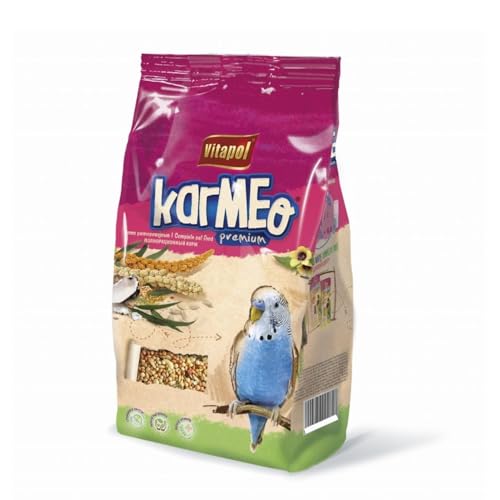 Image of Vitapol Karmeo Premium Budgie Food 400 gram | Complete Balanced Seed Mix for Budgerigars | Rich in Vitamins & Minerals | Supports Healthy Digestion, Vibrant Feathers & Energy