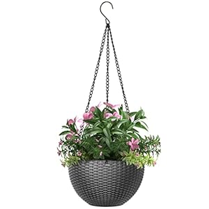 Laoju LJ1YDLHUK Graue Blumenampel mit Kette