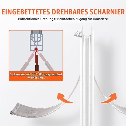 VEVOR Haustierklappe Hundeklappe aus Aluminiumrahmen mit Schloss & Klappensystem 337 x 509 mm, wetterfeste Hundeklappe Haustiertüre geeignet für Katzen Hunde Kätzchen (Weiß-L) einfache Montage