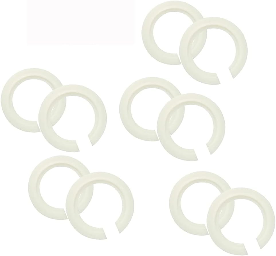 10 Pcs Lampshade Reducer Ring 44mm to 28mm – Shade Ring Converter for E27, B22 & E14 Lamp Holders Plastic Open Ring for Ceiling, Table & Floor Lamps (White 1-10 Pack)
