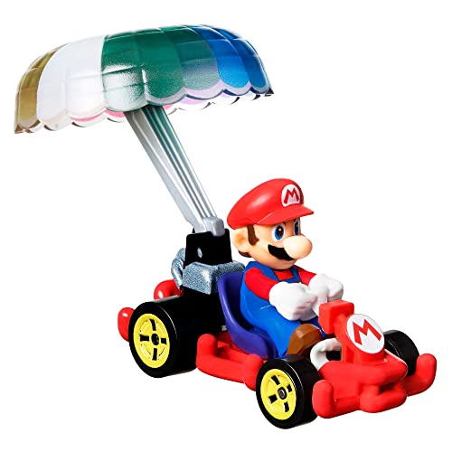 Hot Wheels Mario Kart Mario Pip Frame Parachute Car miniatura 4