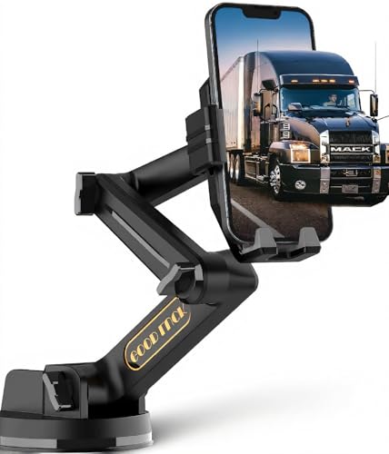 Topiky LKW Handyhalterung, Auto Handyhalterung, Armaturenbrett Windschutzscheiben Handyhalterung, 16,9 Zoll Langer Arm, Super Saugnapf, Robuste Handyhalterung, Stoßfest, Schwarz