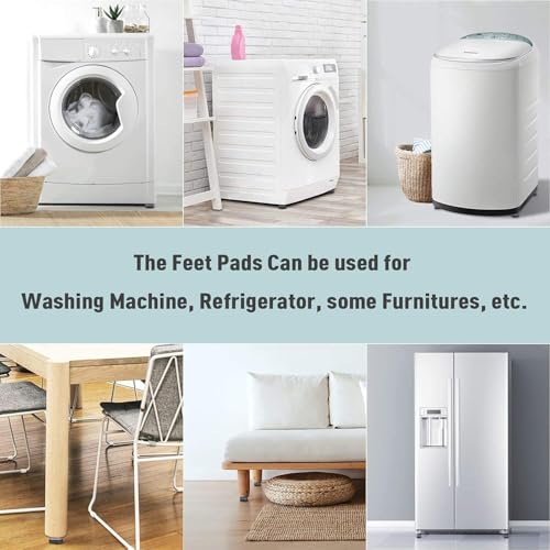 Image of Washing Machine Vibration Pads Stand, Height Adjustment Washing Machine Stand with Anti-Slip Rubber Pad (4 Pcs Set)