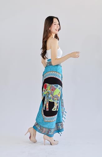 Elephant Print Sarong Wrap – One Size Beach Bath Swim Cover Up Pareo4