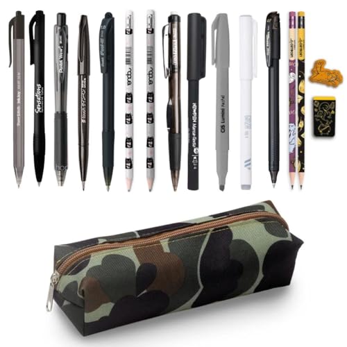 Kit Estojo Tons de Preto Escolar Completo