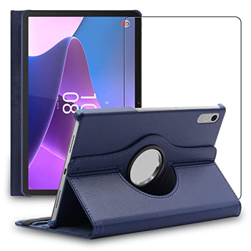 ebestStar - Funda para Lenovo Tab P11 Pro Gen2, Carcasa Capa Giratoria, 360 Protectora, Cuero PU Soporte, Azul Oscuro + Cristal Templado