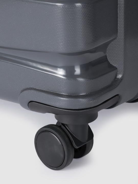 Image of Teakwood Medium Cabin Size 8 Wheels Trolley Bag, Hard Cabin with Zipper Closure, Adjustable Push Button & Cross Side Strap, TSA Lock System 360 Degree (Medium, Grey)