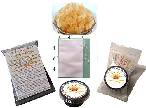 Florida Sun Kefir Live Organic Water Kefir Grains (Crystals, Tibicos)