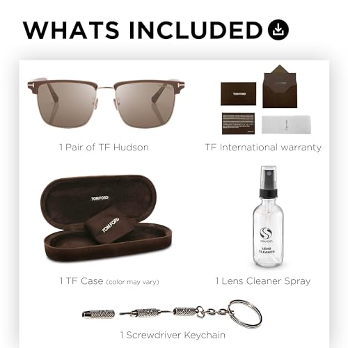 Tom Ford FT0997-H HUDSON-02 Square Shape Sunglasses + Bundle With eSHADES Eyewear Cleaning Kit3
