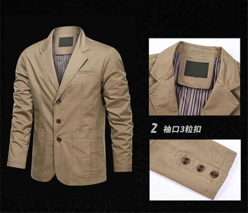 Men Solid Color Suit Jacket Vintage Korean Casual Loose Lapel Business Blazer3