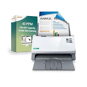Plustek PS3140U Duplex Document Scanner, Citrix Ready & Twain Support for PC and Mac, Scan and Save Batch Documents