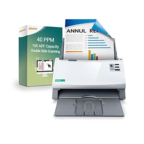 Plustek PS3140U Duplex Document Scanner, Citrix Ready & Twain Support for PC and Mac, Scan and Save Batch Documents
