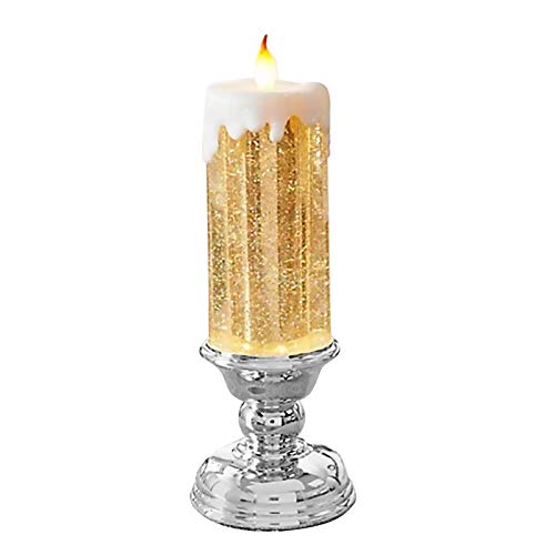 Preisvergleich Produktbild SEKULA Farbwechselnde Glitzerkerzen, wiederaufladbar, elektronisch, LED, wasserdicht, mit Glitzer, Farbwechsel, LED-Wasserkerze, Weihnachtsgeschenk