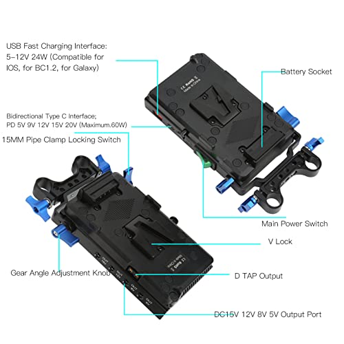 CRA V Lock Mount Battery Plate V Mount Power ply System para D750 CRA V Mount Power ply System com b