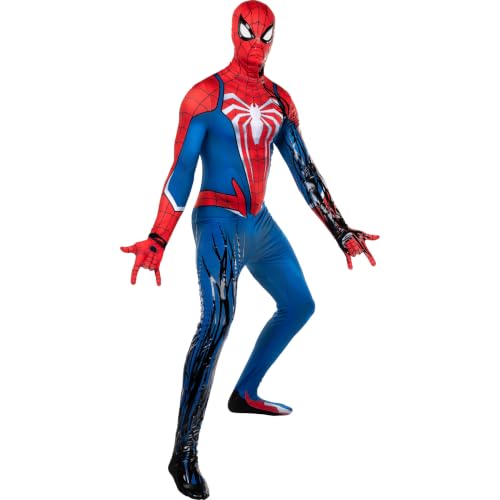 MARVEL Spider-Man Adv. Suit 2.0 Symbiote Takeover Official Adult Zentai Halloween Costume - Deluxe Two-Way Stretch Spandex with Invisible Zippers and Wrist Openings (M)