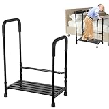 Garvee Höhenverstellbarer Tritthocker mit Doppelarmlehne – rutschfeste Gummi-Plattform & Stabiler Stahlrahmen – Bis 204 kg belastbar – Sicher für Senioren, Erwachsene & Kinder – Für Bad, Bett –