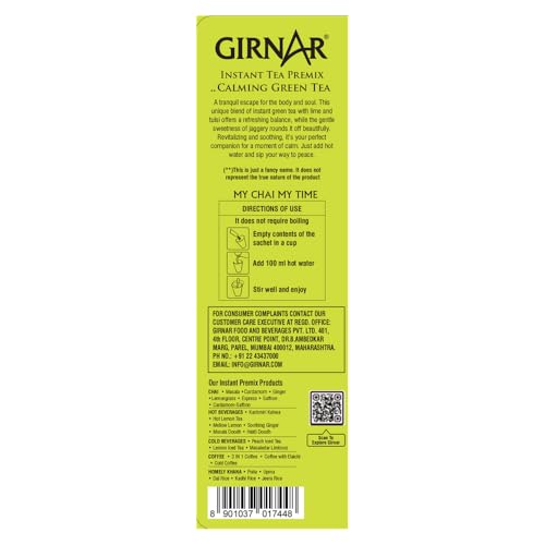 Image of Girnar Instant Premix Calming Green Tea - Instant, 100 G