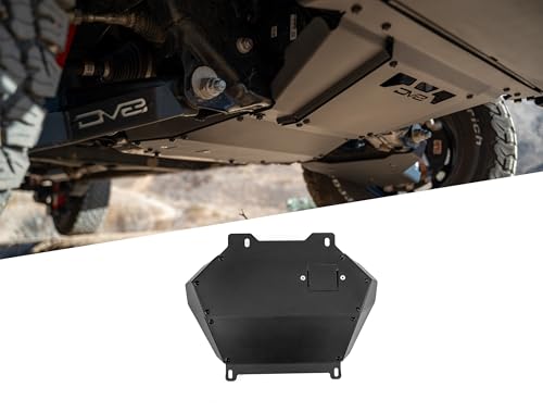 Image of DV8 Rear Belly Skid Plate for 2024-26 Toyota Tacoma & Land Cruiser | Bottom of Engine /Oil Pan, Removable Plate for Drain Plug Access, Compatible w /Factory & Front Skid Plates