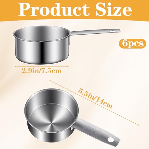 Set de 6 Vasos Medidores de Acero Inoxidable 125 ml miniatura 2