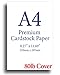 Heavyweight White A4 (8.3"x 11.7") Cardstock - Thick 80lb Cover (216 gsm) - 100 Sheets