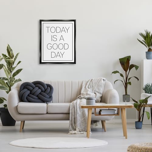 Image of Stupell Industries 'Minimal Good Day Phrase'| Floating Frame Canvas Art | Stupell Industries | Black, 25 x 31 Inches, Easy to Hang and Sturdy, Made in USA, by Lil' Rue