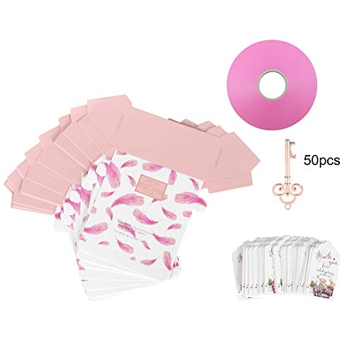 50 Stks Sleutelhanger Flesopener, Vintage Zinklegering Bieropener met Hangtags/Suikerdozen/Roze Touwen voor Bruiloft… - Afbeelding 8