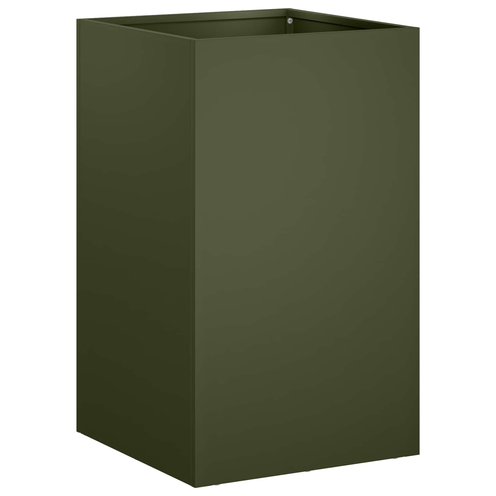 vidaXL Garden Planter Olive Green 30 x 30 x 40 cm Cold Rolled Steel