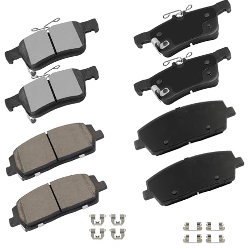 Image of cciyu D2199 D2215 Brake Pads w /Hardware Front Rear Disc Brake Pad Set | Fit For Hyundai For Palisade 2020-2022,For Kia For Telluride 2020-2022