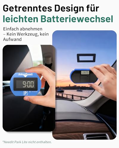 XMoving Metall Magnetische Halterung für Needit Park Lite, Aluminium Auto Halterung mit Magneten & Klebepads, Langlebig, Zuverlässig, Kompatibel mit Needit Elektronische Parkscheibe