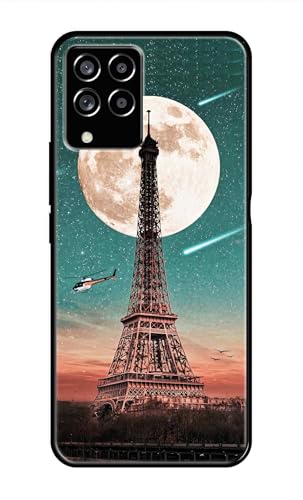 Image of Metal TPU Printed Back Cover for Samsung Galaxy M53 5G (Lovers Eiffel Tower) 360 Degree Protection | Camera Protection -25092024(AR)