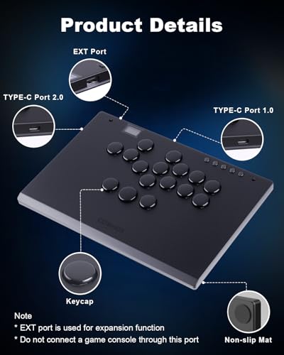 Image of Haute42 Leverless Controller Arcade Stick: Aluminum Leverless Arcade Stick M Ultra with Lock Button & RGB Lighting, Arcade Controller Street Fight for PC /PS3 /PS4 /Switch Game,Low-Profile Switch Arcade Stick Support Hot Swap & SOCD
