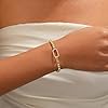 Sewyer Gold Bracelets for Women, Cute 14K Gold Plated Stretch Beaded Bracelets for Women Trendy Stackable Square Charm Bracelet Dainty Adjustable Waterproof Non Tarnish Jewelry Gifts for Her #1