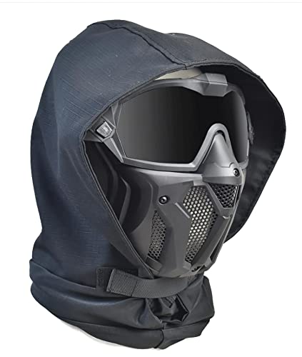 Full Face Protection Airsoft Mask With Detachable Anti-Fog Goggles Balaclava Face Mask Eye Protection To Airsoft Paintball Cosplay Costume Party (G-Black) #TOP1