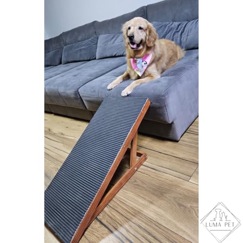 Rampa Pet Com 4 níveis de Regulagem Em Madeira Antiderrapante para Cães e Gatos Porte Pequeno Ao Ext