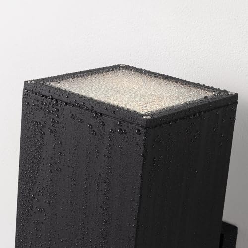 Image of mirrea 18 inch Modern Outdoor Porch Light in 2 Lights, Matte Black, 1 Pack