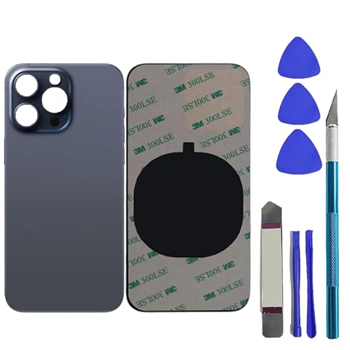 Verre arrière de rechange pour iPhone 15 Pro Max couleur titane bleu voyage