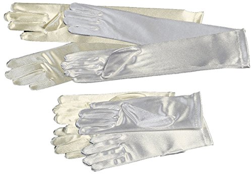 Girls White Satin Gloves Large (8-12)2
